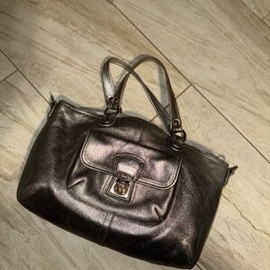 Coach silver Leather Handbag
